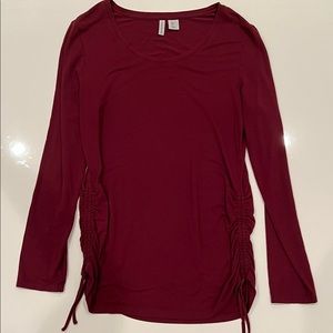 Comfy burgundy long-sleeve shirt